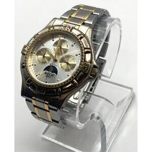 Relic Wet Moon Phase Multifunction Mens Watch 38mm New Battery Wrist 6.25 WR 50m